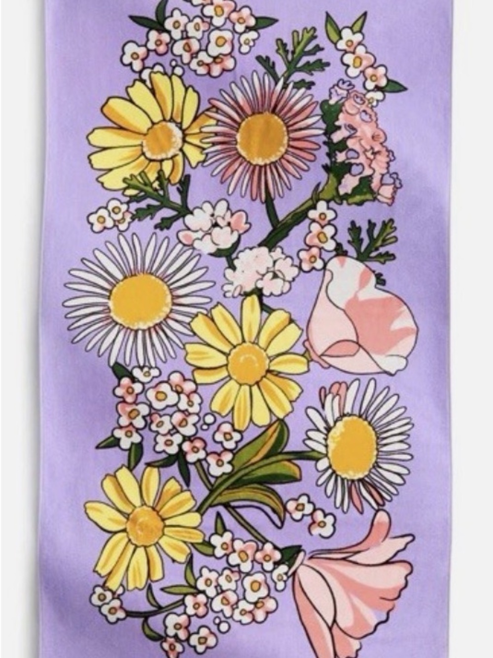 Vera Bradley Lavender Floral Beach Towel with Yellow & Pink Accents
